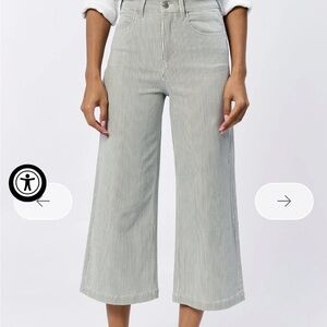 Dear John Audrey Striped Wide-Leg Cropped Pants Size 27